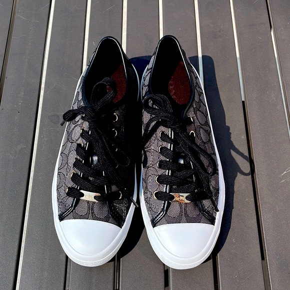 Coach Shoes - Coach Black and Gold Empire Sneakers, Size 8.5B